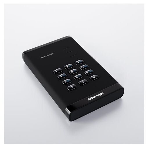 iStorage diskAshur³ - 500GB Encrypted External Hard Drive - USB 3.2 Gen 1 - Black Diamond