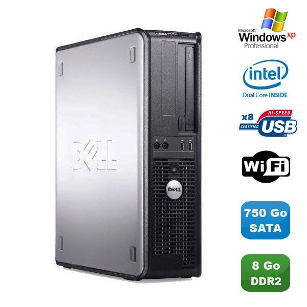 Dell Optiplex 760 DT Desktop PC - Intel Dual Core E5200, 2.5GHz, 8GB DDR2, 750GB HDD, WiFi, Windows XP Pro