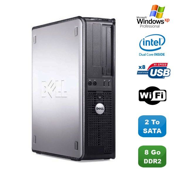 Dell Optiplex 760 DT PC - Intel Dual Core E5200, 2.5GHz, 8GB DDR2, 2TB, WiFi, XP Pro