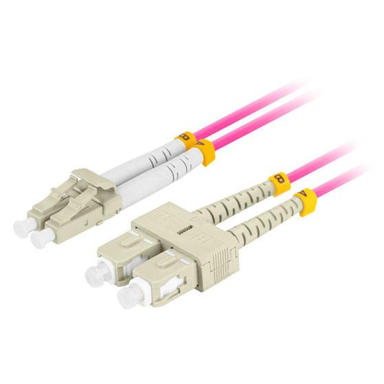 Lanberg InfiniBand and Optical Fiber Cable 2m, LC/SC Connectors (2x LC & 2x SC), OM4, 50 µm Core Diameter, Full Duplex