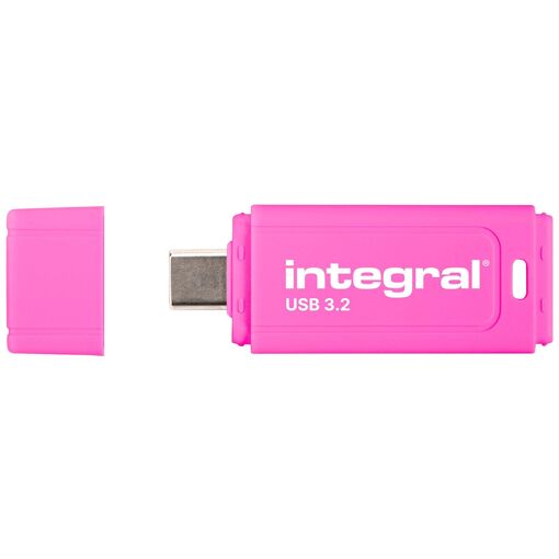 Integral Neon-C USB Drive - 64GB - USB-C 3.1 Gen 1 - Pink