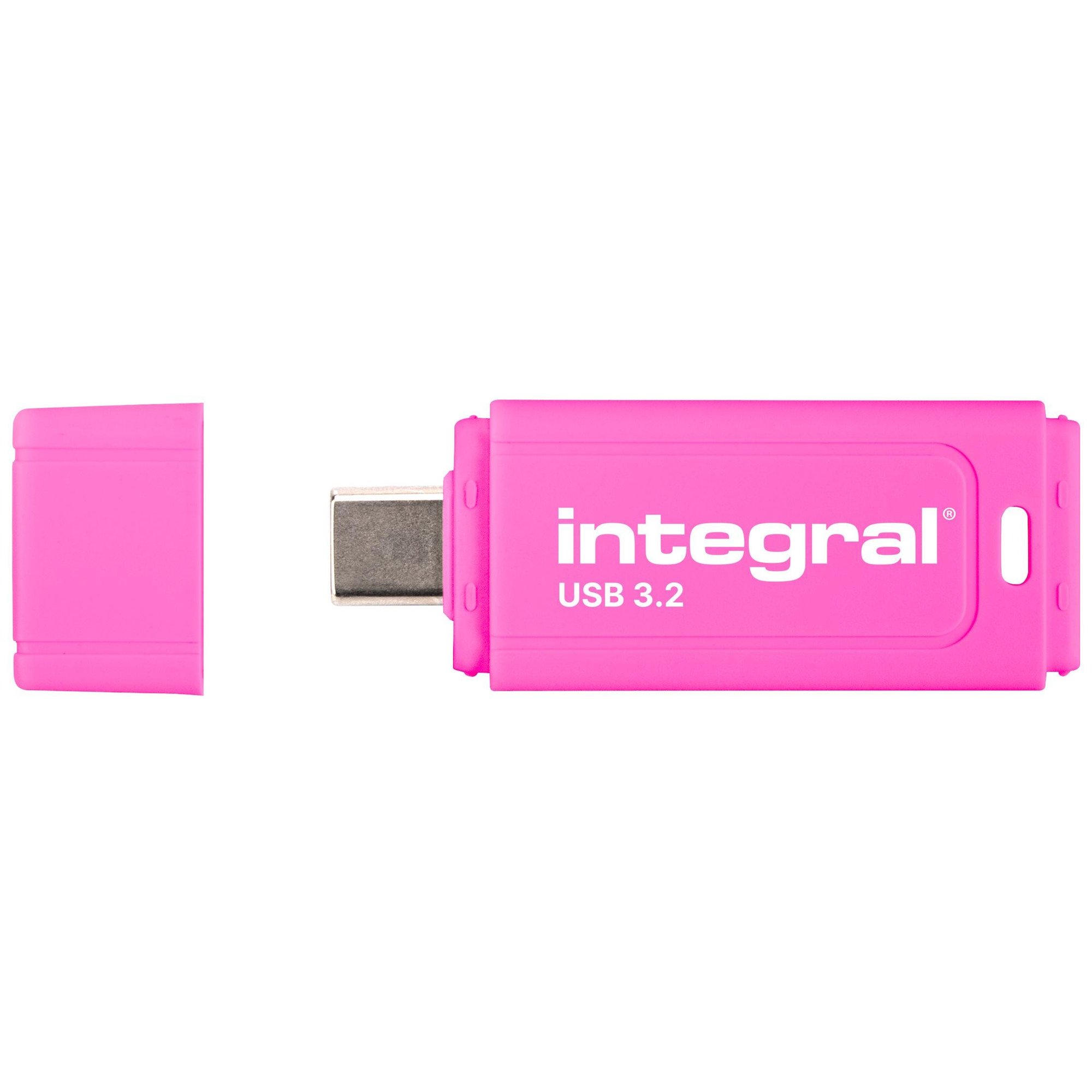 Integral Neon-C USB Drive - 64GB - USB-C 3.1 Gen 1 - Pink