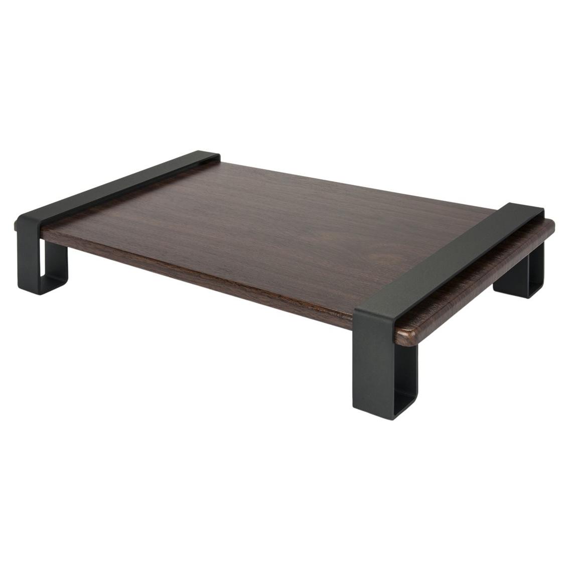 DLH Laptop/LCD Monitor Stand - Black, Walnut Frame