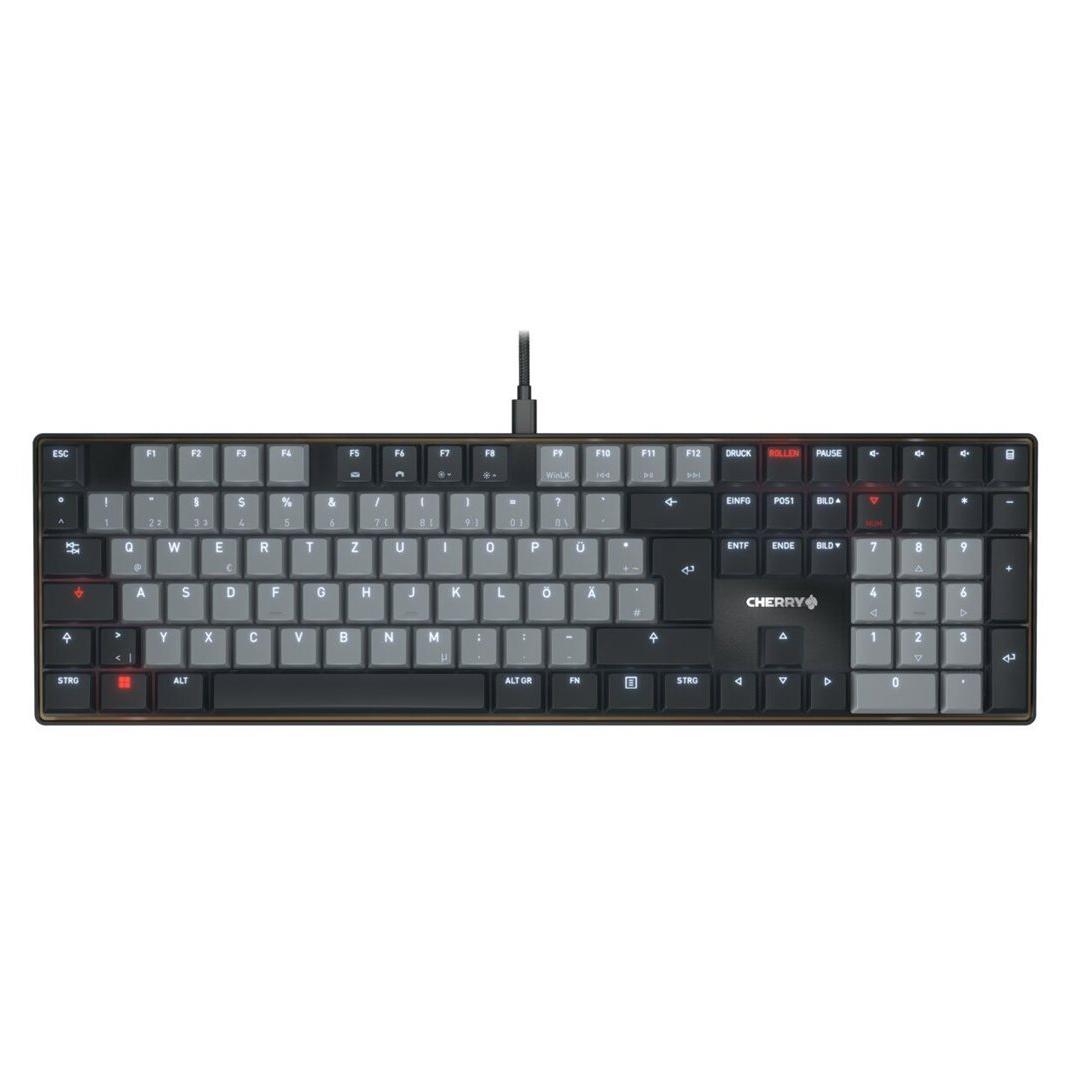 Clavier Cherry MX 500 LP - Pleine taille - Rétroéclairage - USB-C - QWERTZ - Allemand - Commutateur Cherry MX Low Profile 2.0 Ivory - Noir
