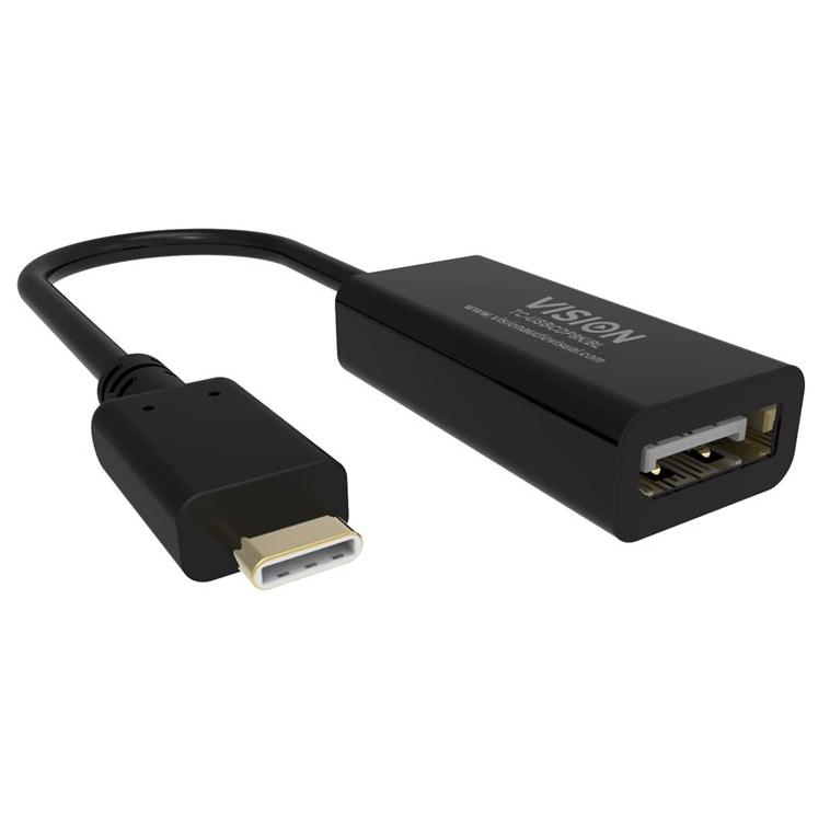Vision USB-C to DisplayPort Adapter - 15cm - Black - 8K60Hz