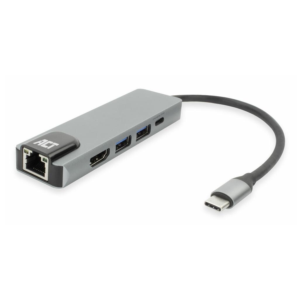 ACT USB-C 4K Docking Station for 1 HDMI Monitor, Ethernet, USB-A, PD Pass-through