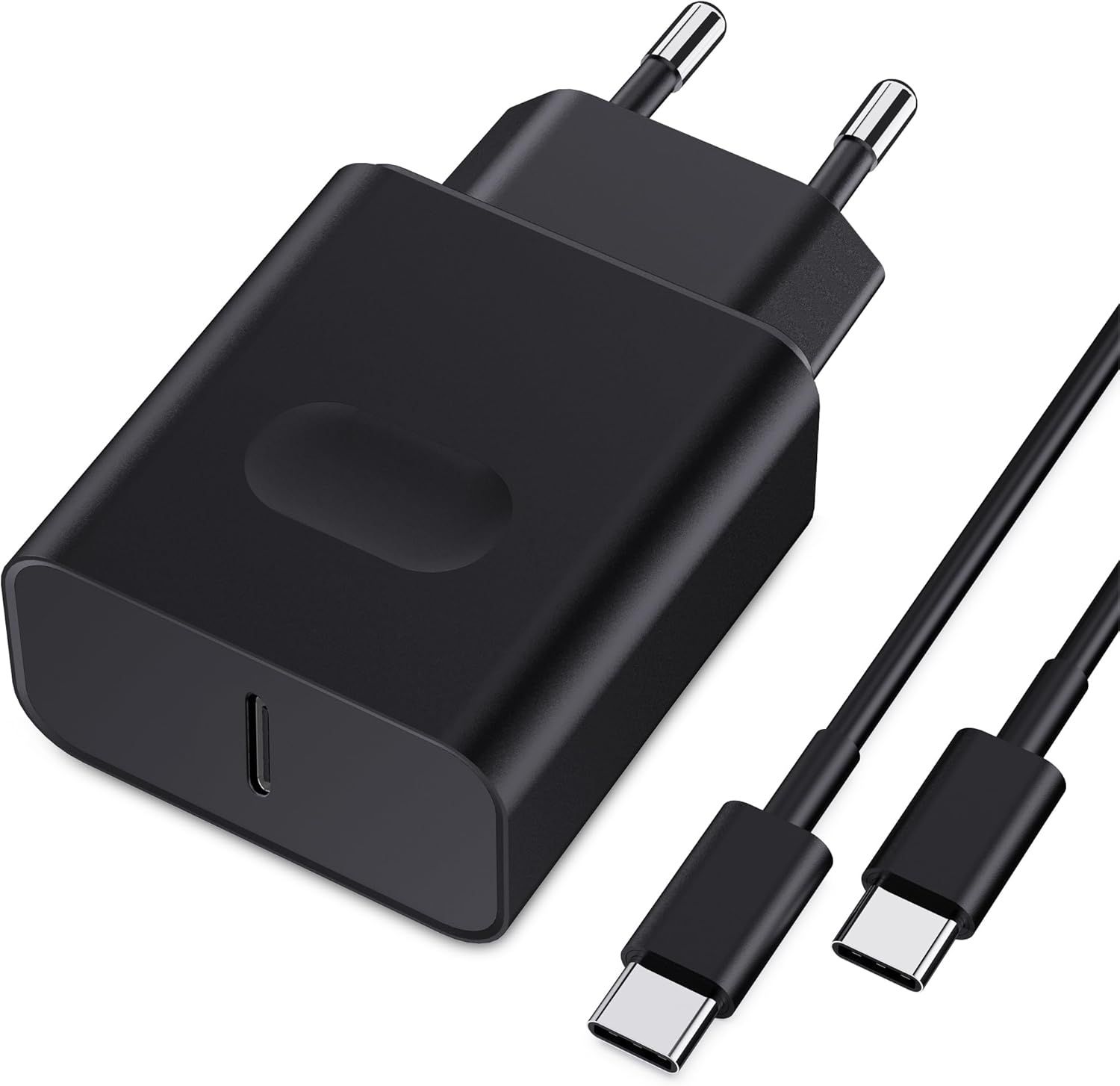 Chargeur mural KALANKA 45W USB-C pour Samsung Galaxy S25/S24/S23/S22/S21 Ultra/S20/S20+/Note 20/10/9/8/A73/A53/A52/S10/S9 et câble USB-C de 2m, adaptateur secteur Type C, noir