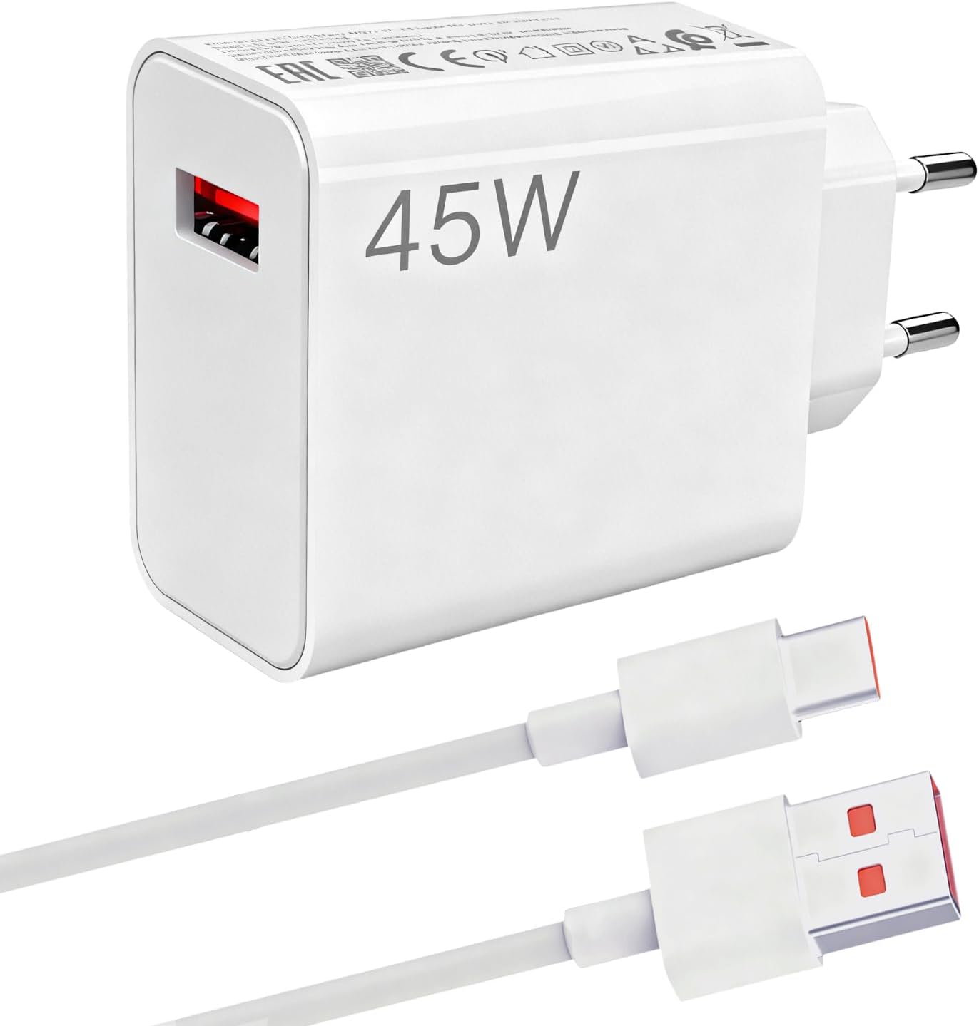 KALANKA 45W Quick Charge USB Power Bank, with 6A USB C Cable for Note 14 5G / 14 Pro / 13 / 12S / 12 / 15C / 15 4G / 14C / 13C / 10/9 Pro / A3 / POCO X7 / M6 / M4 / Pad, with 1M USB C Cable