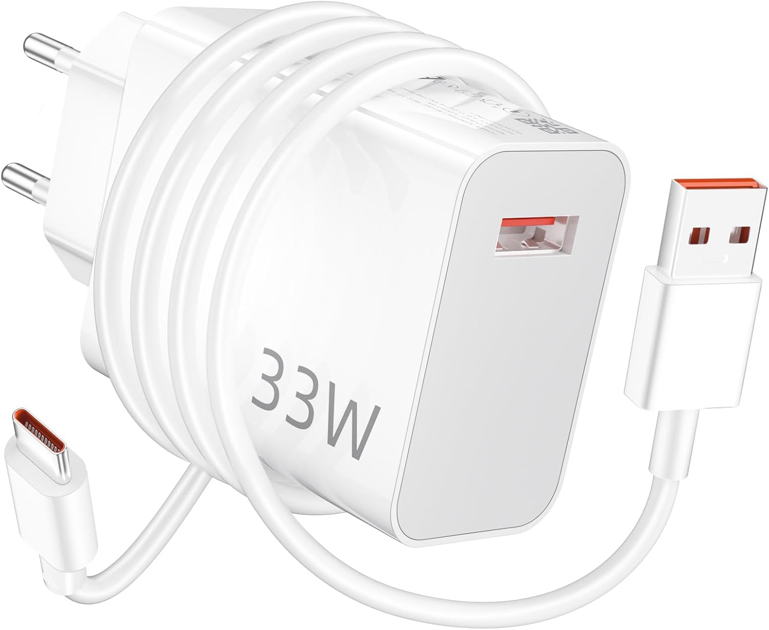 KALANKA 33W Quick Charger for Redmi 15, 15C, Note 14, 13, 13x, 12S, 12, 11S, 10S, 10 Pro, Pad Pro 5G, with USB C 1m Cable for Xiaomi Pad 6 5, 11 Lite 5, Mi 11, 10T Lite, POCO Pad M7 C85