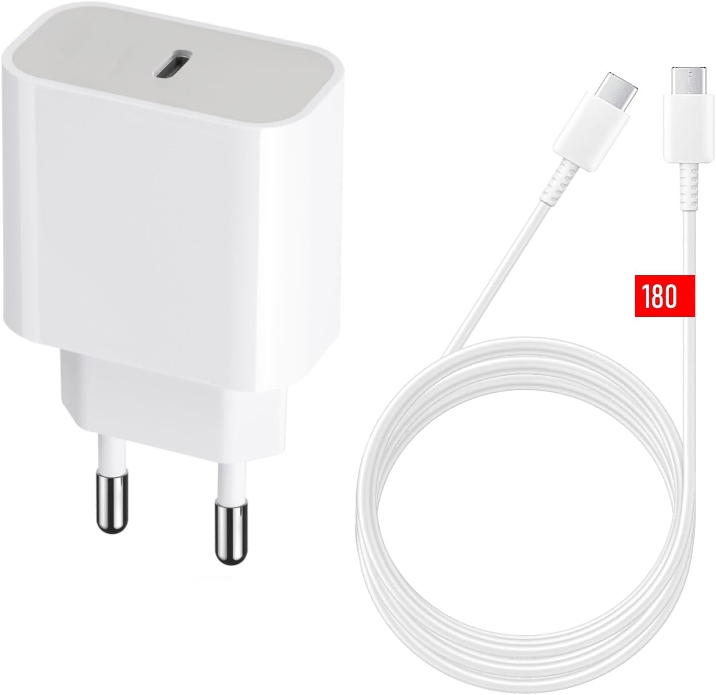 Cargador rápido KALANKA, cable largo USB-C de 180 cm para teléfonos Doro Aurora y Leva (20W)