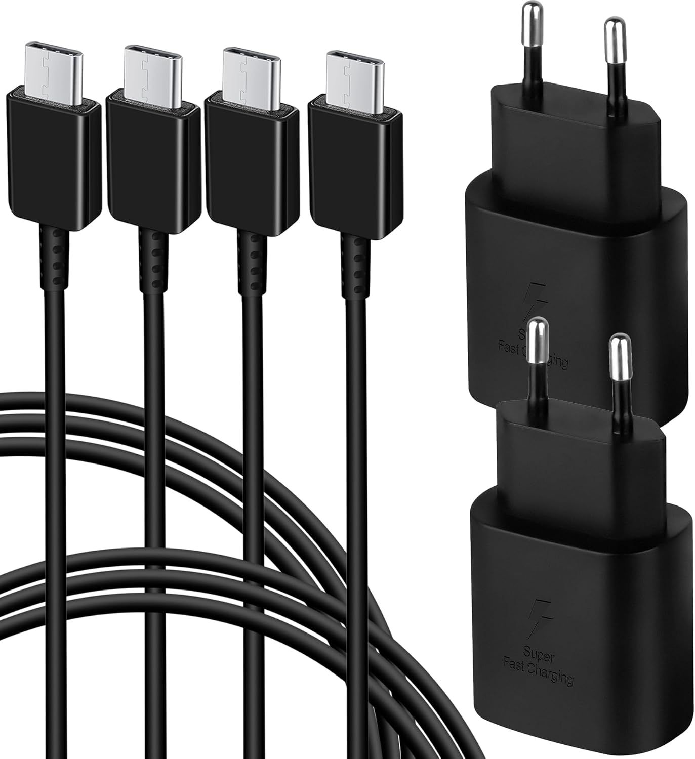 KALANKA 2-Pack 25W USB C Rapid Charge Cable and Charger for Samsung Galaxy S25/S24/S23/S22/S21/Note20 with 1.5M Cable, USBC Power Adapter