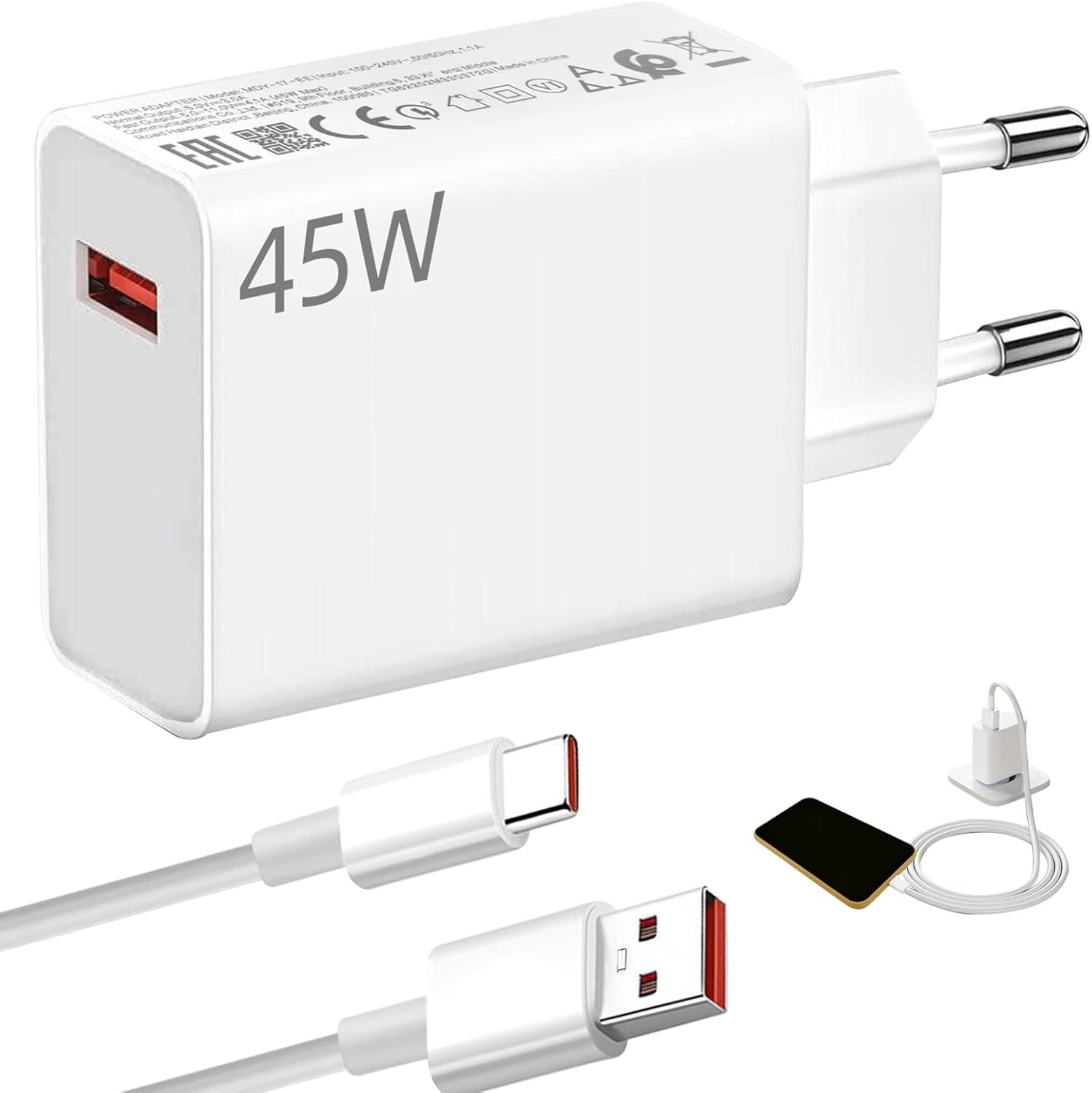 Cargador KALANKA 45W con cable USB C de 1 metro