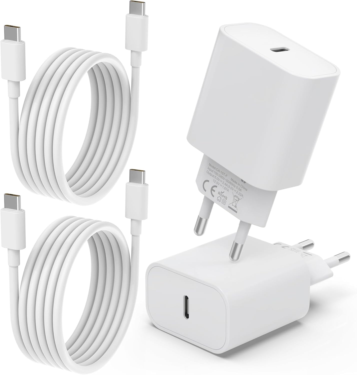 Cargador y cable USB-C KALANKA (Longitud: 0.5 m, Color: Negro, Capacidad: 100 W)