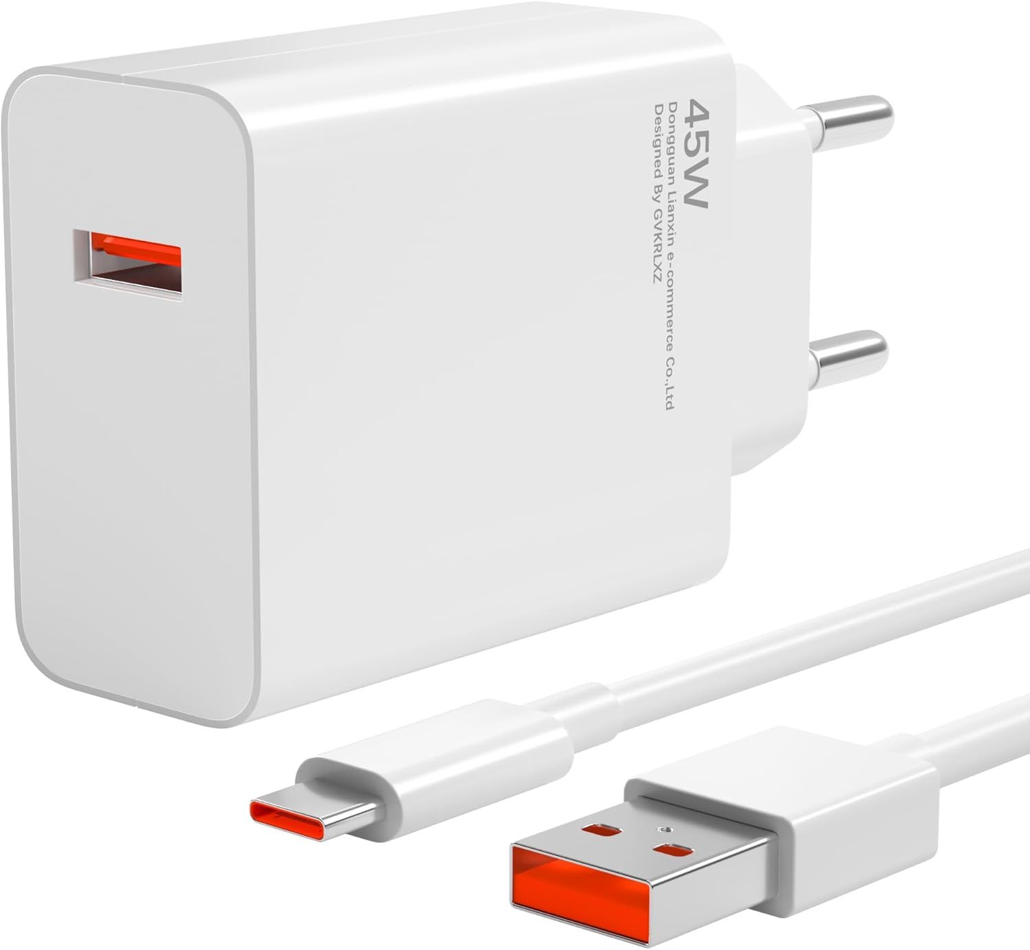 KALANKA 45W USB Charger with Type-C Cable for Xiaomi Redmi Note 15/14 Pro/5G and More - Fast Charging Adapter