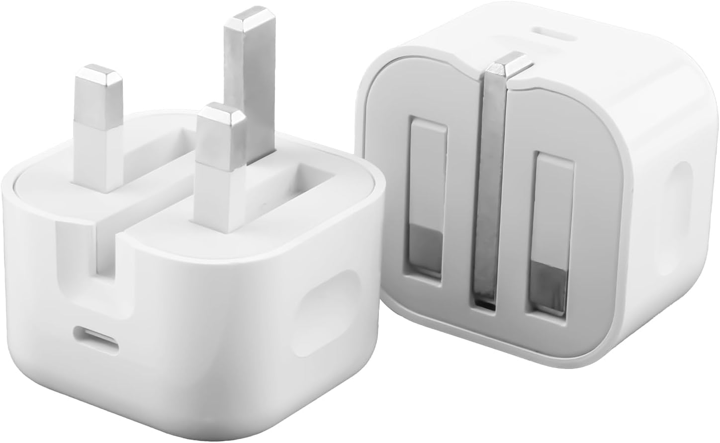 Lot de 2 adaptateurs Kalanka USB-C 20 W PD pour iPhone 15/14/13/12/SE/iPad/Apple Watch/AirPods Pro, design compact et pliable