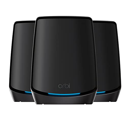 Netgear Orbi RBK863SB Wi-Fi System (Router + 2 Extenders) - Up to 6750 sq. ft. Coverage - 10GbE Mesh - Wi-Fi 6 - Tri-band