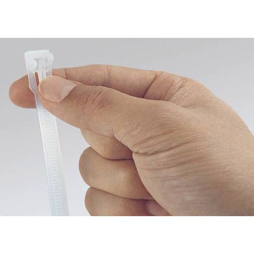 Serre-câble réutilisable Hellermann Tyton REL140, polyamide, blanc, paquet de 100 (REL140-NA)