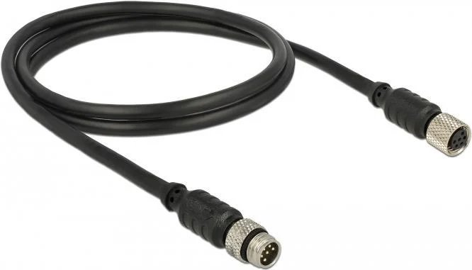 Delock M8 Sensor Extension Cable (1m, Black)