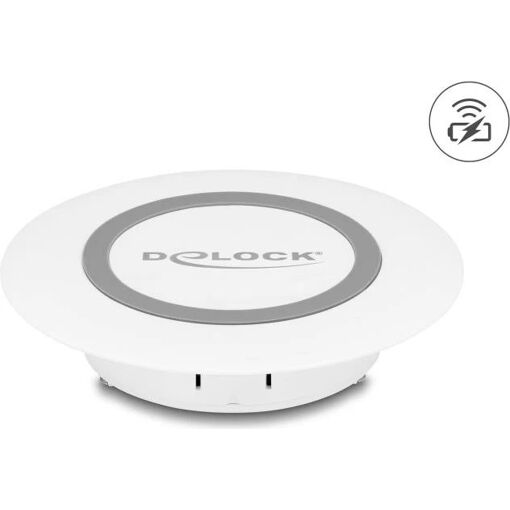 Cargador inalámbrico Delock - Montaje en escritorio - 15W, 1.25A - Carga rápida - Blanco (66260)