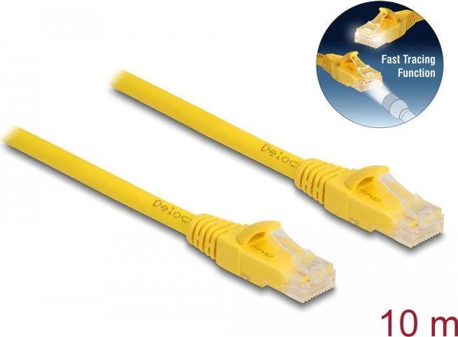 Delock RJ-45 to RJ-45 Patch Cable - 10m, CAT 6a, Halogen-free, Yellow