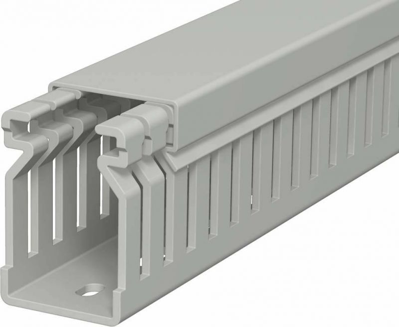 OBO Bettermann 6178010 Wiring Duct, 2000mm x 25mm x 40mm, Stone Gray