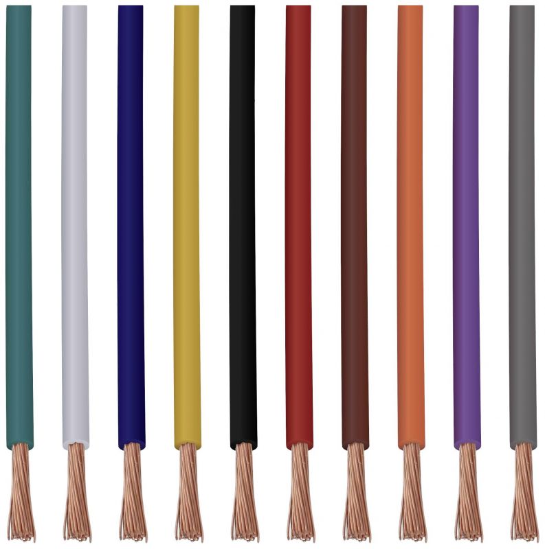 Quadrios 22CW006 Litz Wire Assortment, 1.0 mm², 10 Colors (White, Blue, Brown, Orange, Green, Yellow, Gray, Purple, Black, Red)