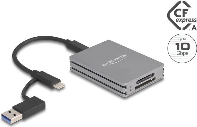 Delock - Card Reader, USB-C 3.2 Gen 2, CFexpress Type A & SD Support