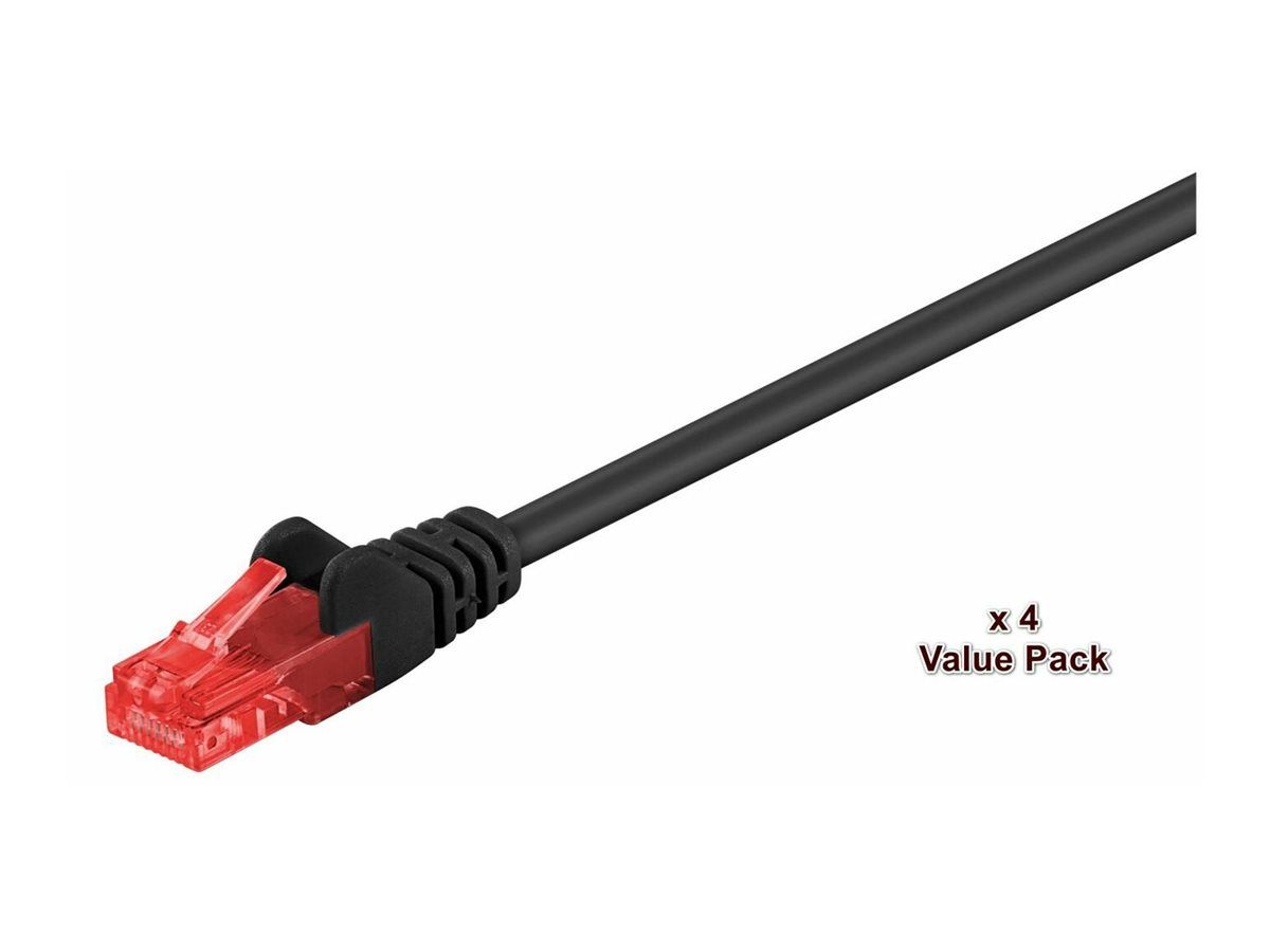 Cable de red MicroConnect - 20m, CAT6, UTP, RJ-45 (M) a RJ-45 (M), negro (paquete de 4)