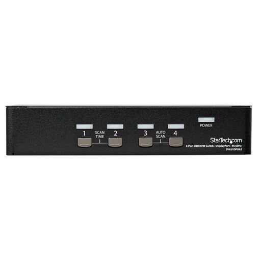 StarTech.com 4-Port DisplayPort 4K 60Hz KVM Switch with Built-in USB 2.0 Hub