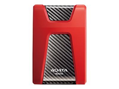 ADATA DashDrive Durable HD650 - 1TB External Hard Drive - 2.5" USB 3.0 - Red