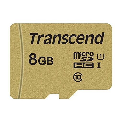 Transcend 500S 8GB MicroSDHC Memory Card (with Adapter)