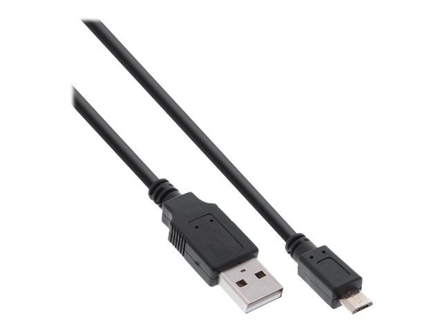 INTOS ELECTRONIC InLine USB Cable - Micro-USB Type B (M) to USB (M) - USB 2.0 - 2A - 30cm - Black