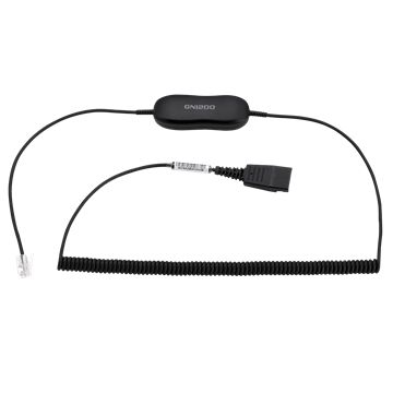 Jabra GN1218 AC Attenuation Cable - 2m Quick Disconnect Headset Microphone Plug for Cisco IP Phone 78XX, 88XX; BIZ 1500, 2300, 2400