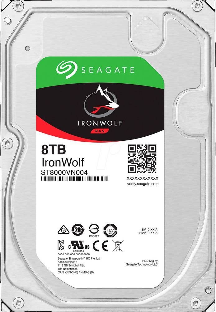 Disco duro interno Seagate IronWolf 8 TB de 8,9 cm (3,5 pulgadas) SATA III