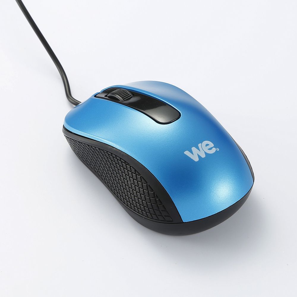 WE Connect Wired Mouse - USB, Blue