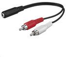 Adaptador de audio MicroConnect - 2 conectores RCA macho a minijack estéreo de 3,5 mm hembra - 20 cm