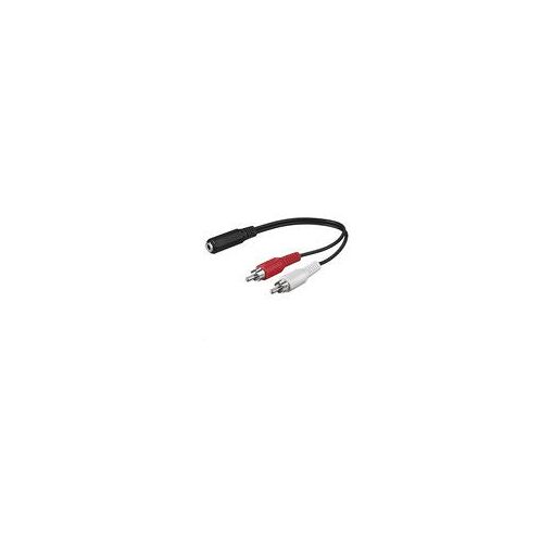 Adaptateur audio MicroConnect - 2 prises RCA mâle vers mini-prise stéréo 3,5 mm femelle - 20 cm