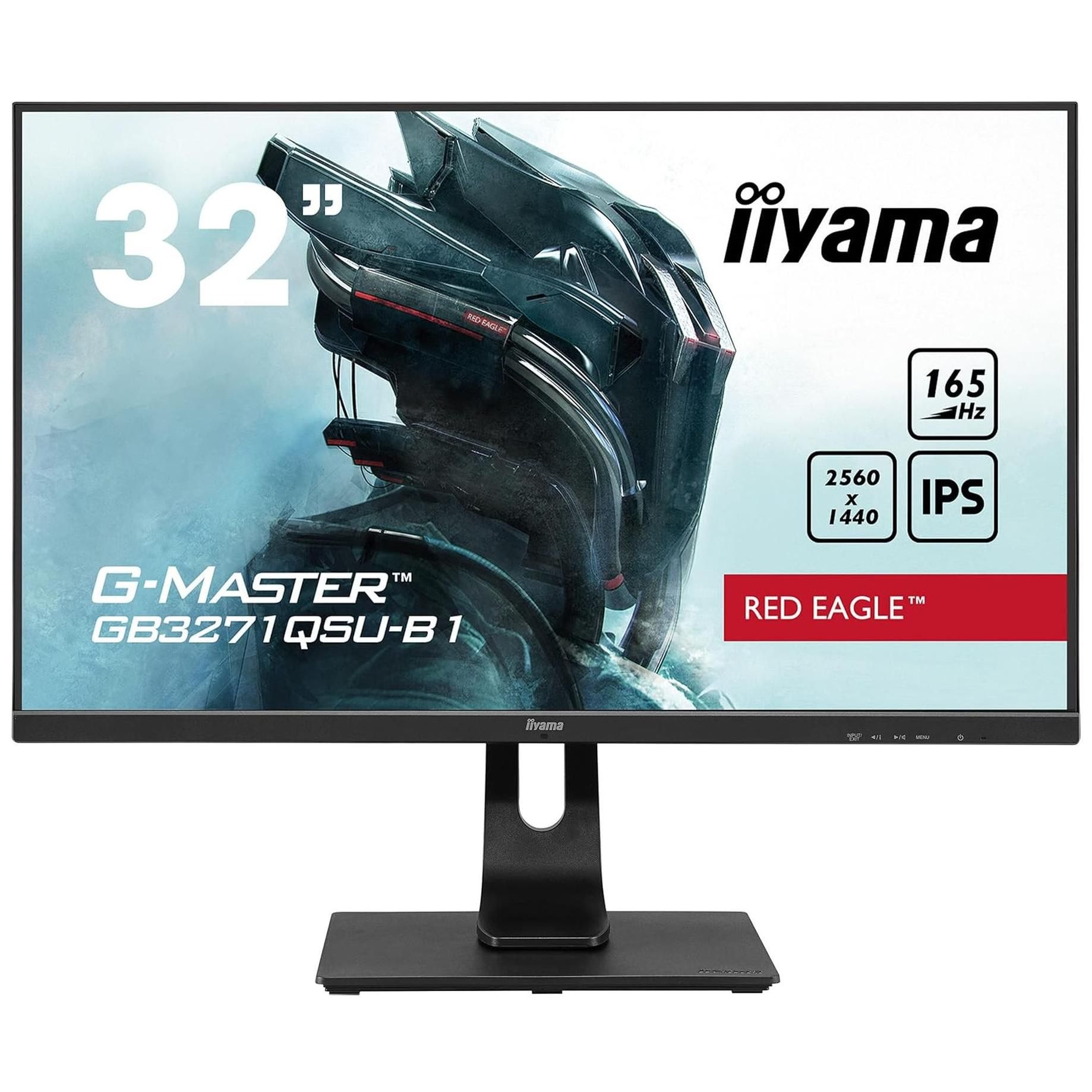 iiyama G-MASTER Red Eagle GB3271QSU-B1 - 32" LED Display - WQHD 2560 x 1440 @ 165Hz - IPS - 400 cd/m² - 1ms Response Time - 2x HDMI, 2x DisplayPort - Speakers - Matte Black