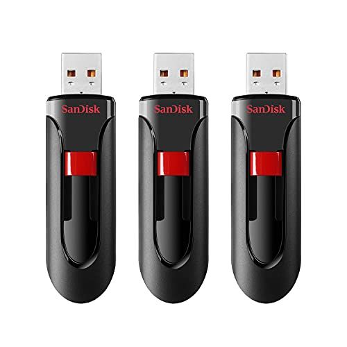 SanDisk Cruzer Glisser - USB Flash Drive - Encrypted - 32GB - USB 2.0 (Pack of 3)
