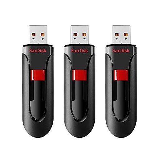 SanDisk Cruzer Glisser - USB Flash Drive - Encrypted - 32GB - USB 2.0 (Pack of 3)