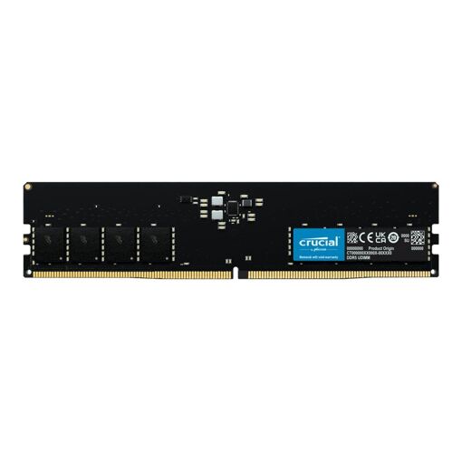 Módulo de memoria DDR5 Crucial 16GB (288 pines, 4800MT/s, CL40, 1.1V, sin búfer, no ECC)