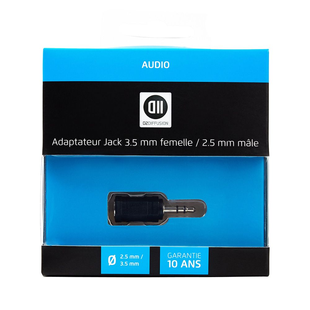 Adaptateur Jack 2,5 mm D2 Diffusion vers Jack 3,5 mm M/F