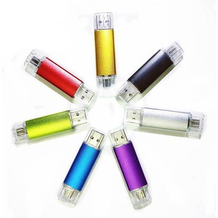 GAAK 128GB USB 2.0 OTG Flash Drive Dual Computer Smartphone Micro USB Violet