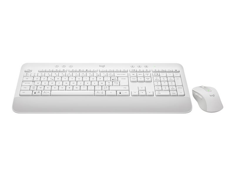 Ensemble clavier et souris Logitech Signature MK650 pour professionnels - Sans fil Bluetooth LE - AZERTY - Français - Gris clair