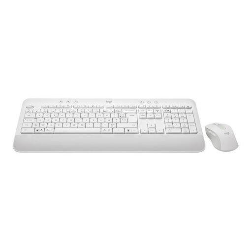Logitech Signature MK650 Combo Keyboard and Mouse Set - Wireless Bluetooth LE - AZERTY - French - Pale Grey