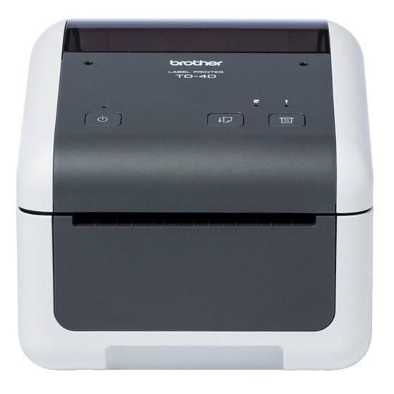 Brother TD-4210D Label Printer - Direct Thermal - Roll (11.8 cm) - 203 dpi - Up to 127 mm/sec - USB 2.0, Serial - White, Grey