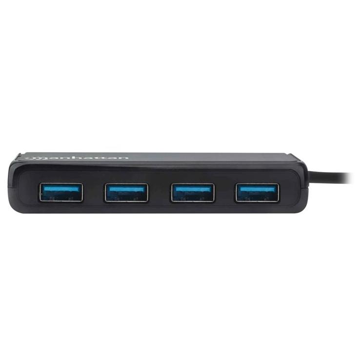 Dock/Hub IC Intracom Manhattan USB-C (4 Puertos USB 3.2 Gen 1, Negro)