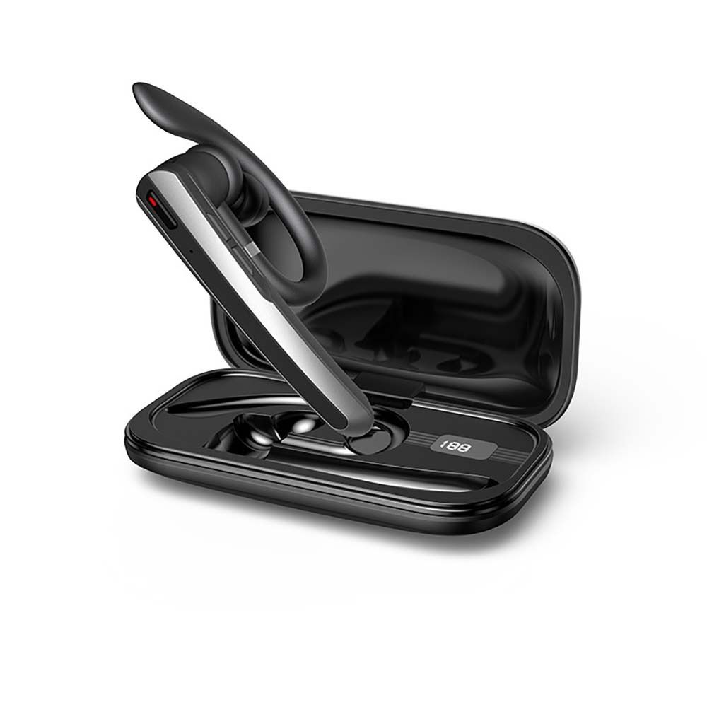 INF Simple Bluetooth Earbud with Noise Cancellation - Black, Rotating Ear Hook