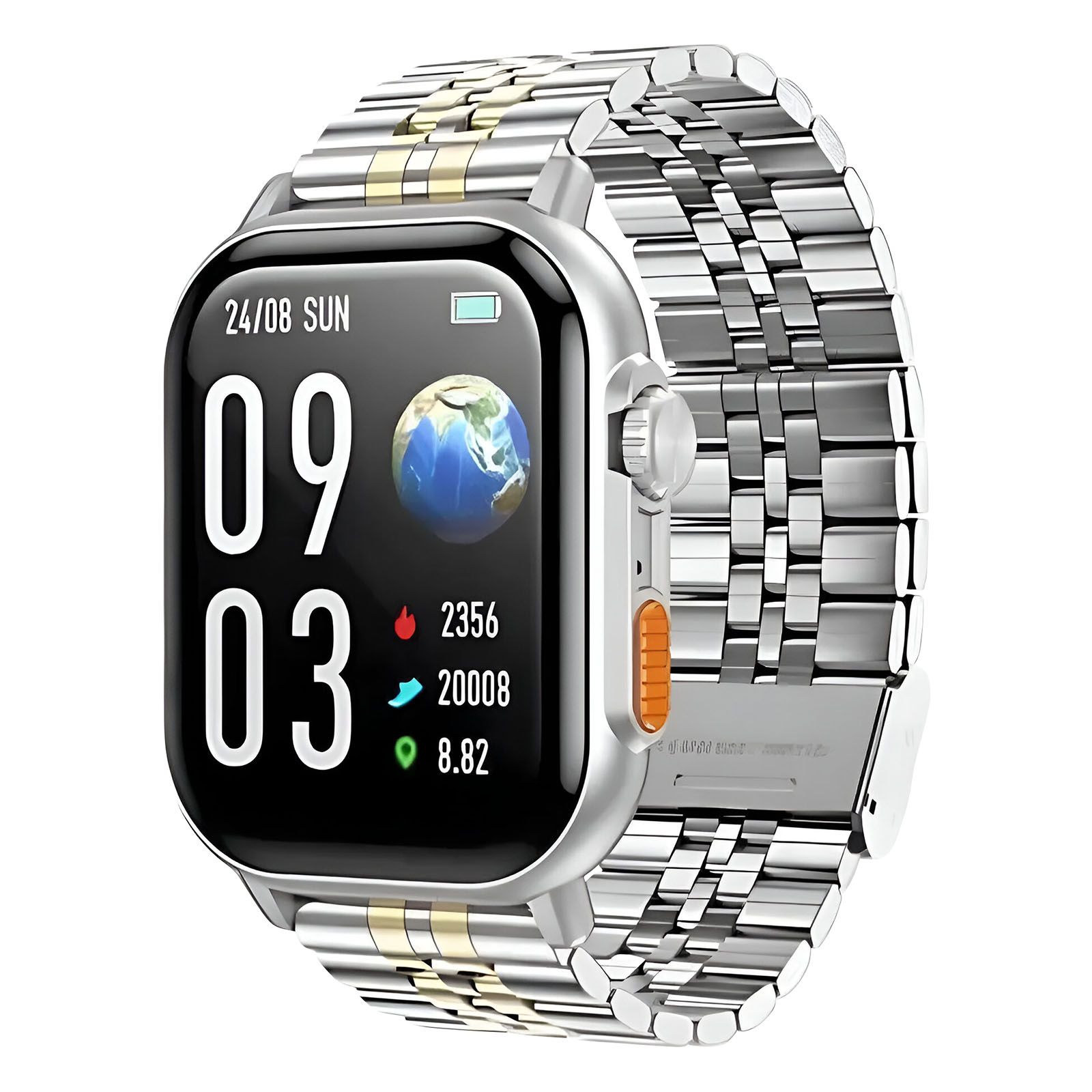 Hoko DYD02 Connected Watch, Bluetooth 5.2, Waterproof IP67, Health Tracking, 2.02' TFT Screen, Silver