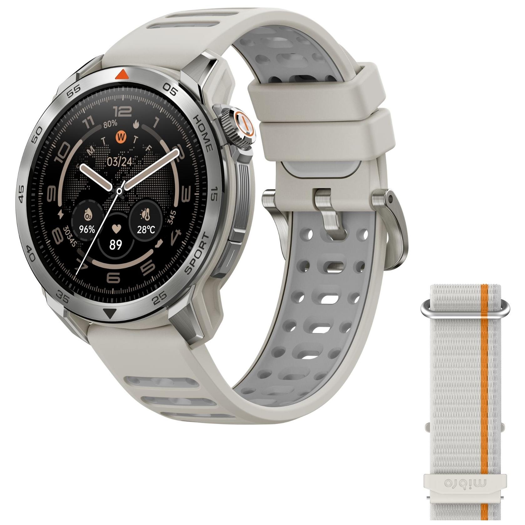 Mibro ORAW1024B Smartwatch and Sports Watch - 48mm, Beige with Stainless Steel Bracelet, GPS, Unique Size
